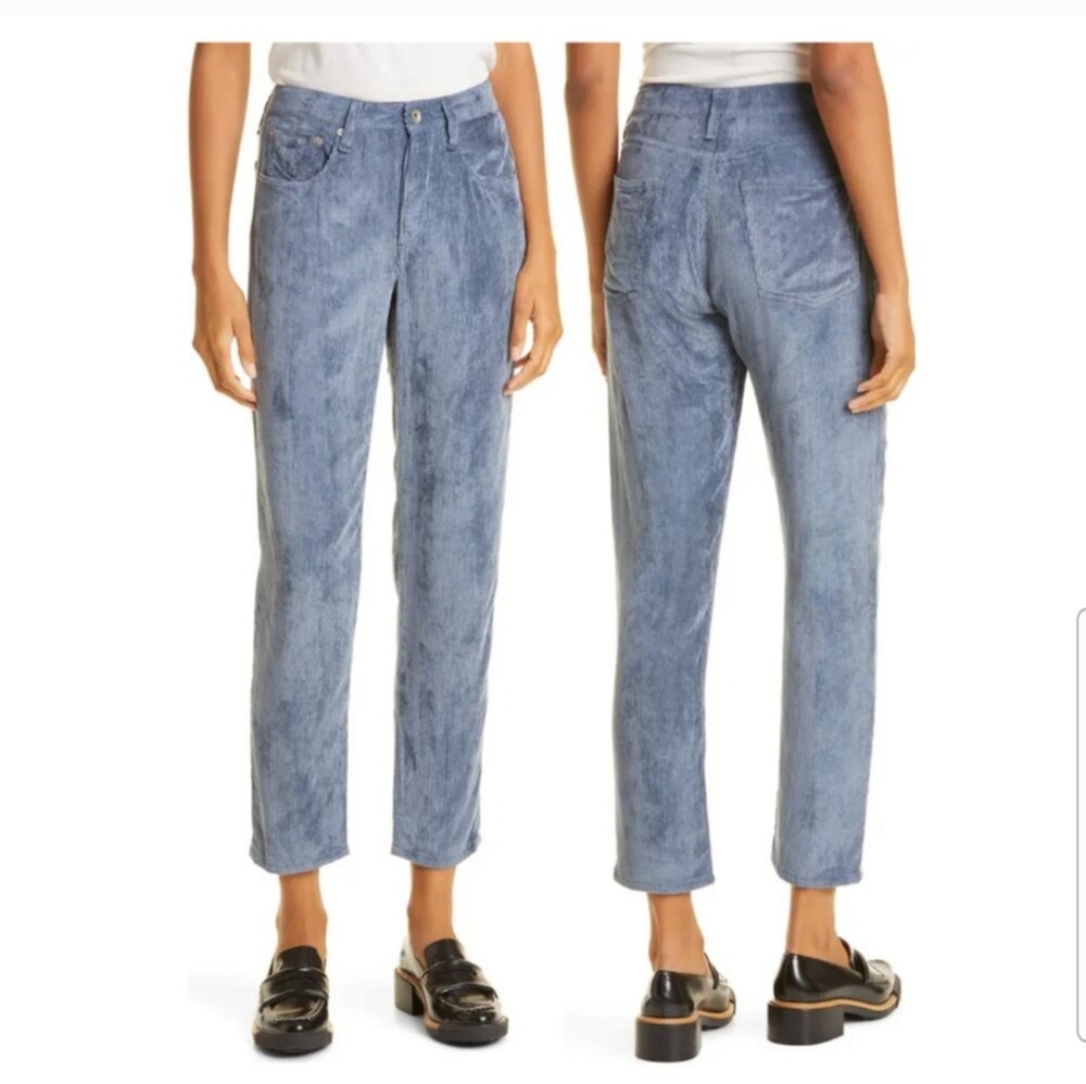 Rag & Bone Rosa Ankle Straight Leg Dusty Blue preppy light academia Pant Size 27